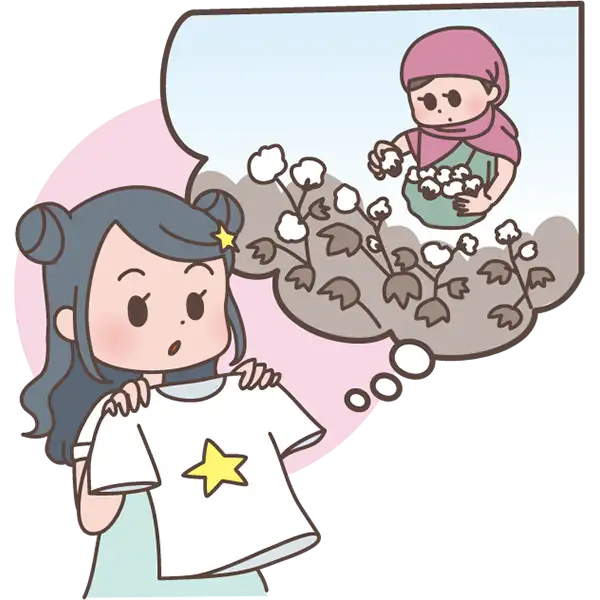 イラスト：フェアトレードのTシャツ