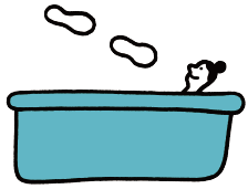 イラスト：入浴でリラックス