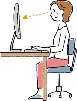 イラスト:いすに座って作業