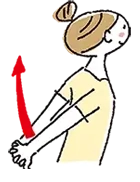 イラスト：胸と肩前部のばし