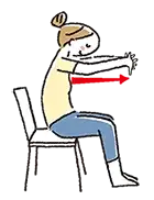 イラスト：背中のばし