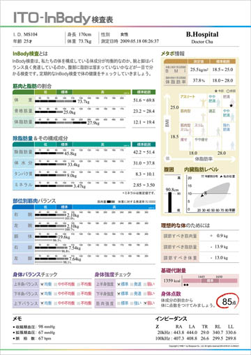 ITO-InBody370結果用紙（500枚入り） | 株式会社東京法規出版