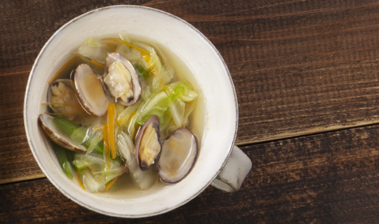 「アサリ入り野菜スープ」